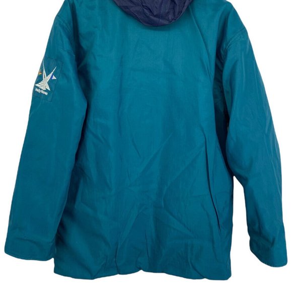 HELLY HANSEN Vintage 90s Mens Nylon Sailing Rain Coat Reversible Hooded Medium - Picture 4 of 15
